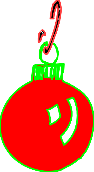 The image shows a red Christmas ball with an eye on it hanging from what appears to be a hook against a gray background.