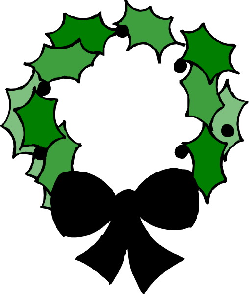The image shows a black silhouette of an animal with green holly leaves around its head against a gray background.