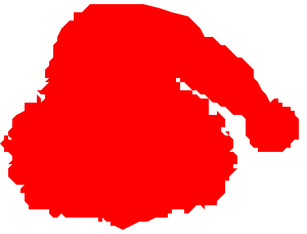The image shows a red silhouette of an animal that resembles a horse with its head turned to look at something on the right side against a black background.