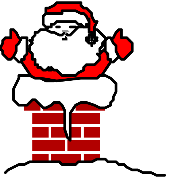 The images show a cartoon Santa Claus character with white hair wearing red pants, boots, gloves, and hat; he is holding candy canes in his hands while standing on what appears to be snow-covered ground against black backgrounds.