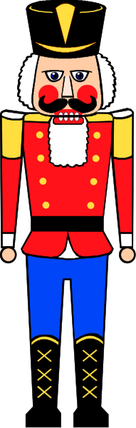 The image shows a cartoon of an animated character dressed as George Washington with red coat, white pants, black boots, gold epaulettes, blue sash across his chest, yellow belt buckle, silver sword in hand and holding a flag that reads "1789".