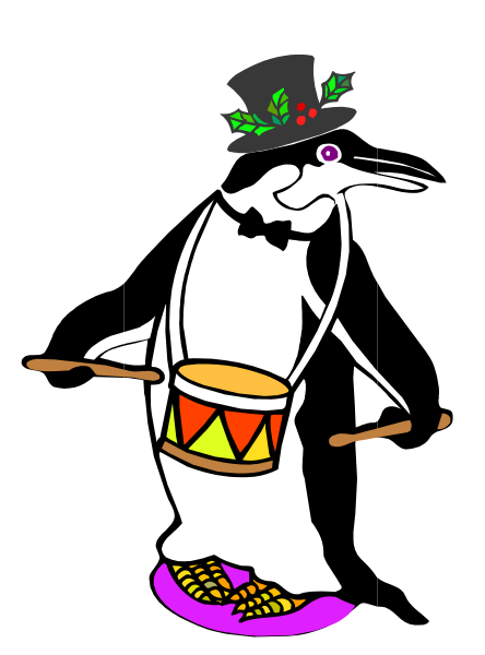 The cartoon depicts a rat wearing a top hat with flowers on it, holding drumsticks while standing upright like a human being.