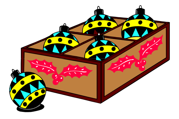 The image shows a cartoon depiction of bees inside an open box with red flowers on it; there is no text present in this clip-art illustration.