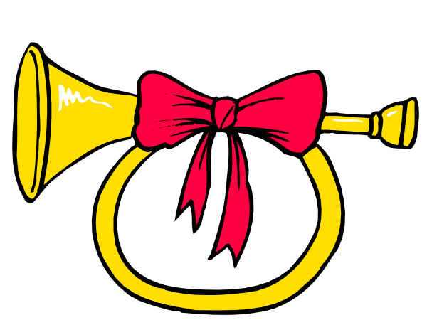The image shows a cartoon of an old-fashioned telephone with a red bow on top placed next to what appears to be a bell in black and white tones against a dark background.