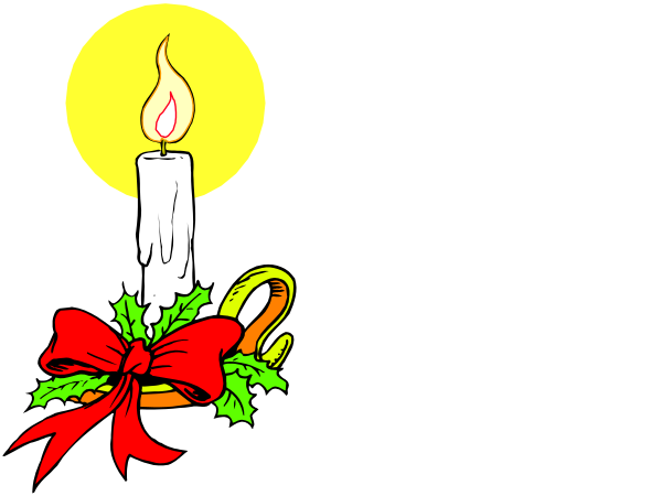 The image shows a candle with two wicks on either side of it inside an illuminated glass jar against a dark background; above is a red bow tied around what appears to be a gift box containing small items, and below that there's another smaller lit candle in front of the larger one.