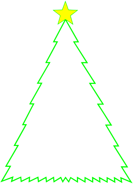 The image shows a simple black and white representation of Christmas tree with star on top against gray background.
