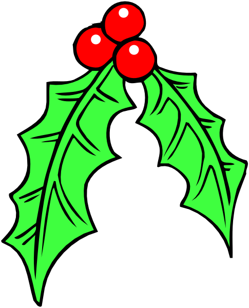 The image shows a Christmas wreath with holly leaves on top of it against a black background.