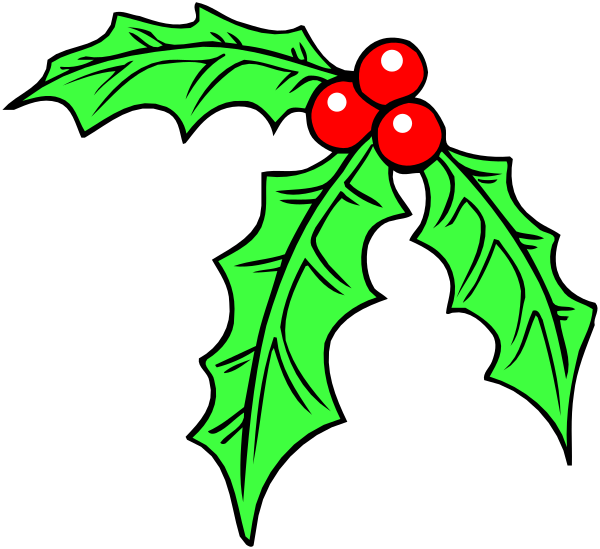 The image shows a holiday wreath with holly leaves on top of it hanging from an unseen surface above what appears to be mistletoe berries at its base.