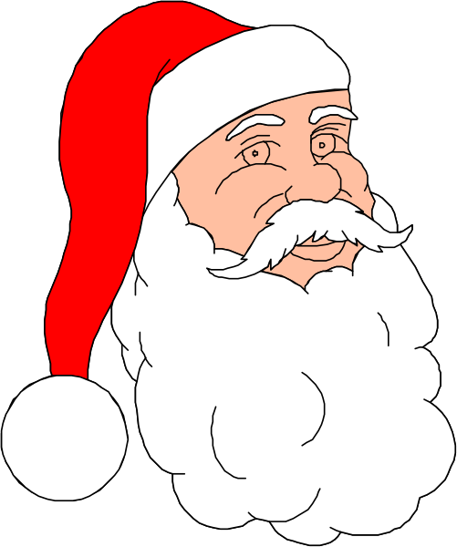 The image shows a cartoon of Santa Claus with his face obscured by text that reads "Santa's Secret."