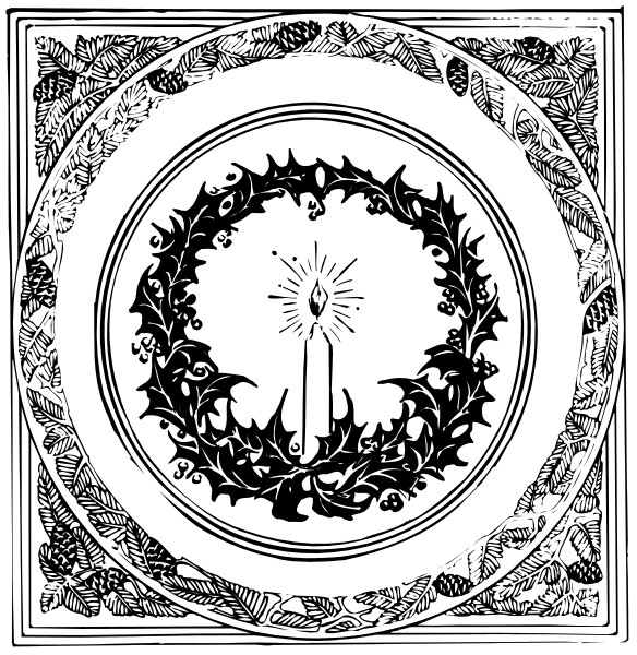 The images show two different designs featuring a circular motif with intricate patterns resembling botanical elements such as leaves and branches at its center; one design has an additional element of what appears to be a sunburst, while both have decorative borders that include floral or foliage-like details.