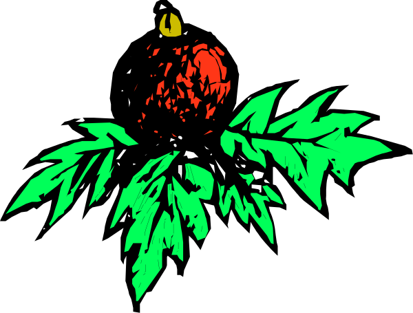 The image shows a black background with two red flowers on either side of it; there is no text present within this small clip-art picture.