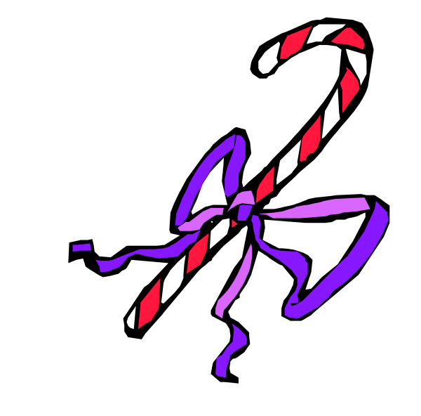 The image shows a candy cane with two loops on top of each other against a white background.