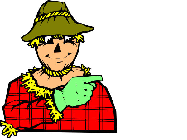 The image shows two cartoon characters dressed as a farmer with plaid shirt pointing to his left side of body while standing in front of another character who is also wearing a hat but has no visible face due to being cropped out, both set against black backgrounds and framed by white borders.