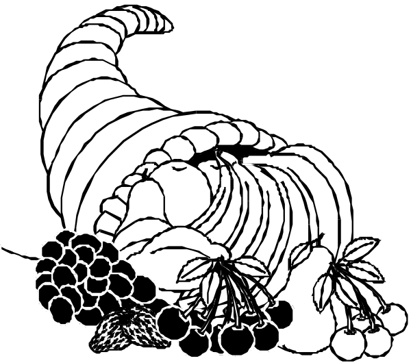 The black and white illustration features a cartoon of an elephant with its trunk curled upwards next to various fruits such as apples and bananas on what appears to be a tabletop surface in front, suggesting it might have been used for educational purposes or is part of some sort of game.