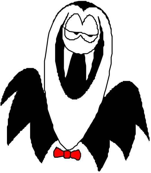 The image shows a black and white cartoon of an animated character that resembles Scooby-Doo with his signature red collar around its neck standing in front of what appears to be a ghostly figure, which is also depicted as a simple line drawing without any detail or coloration other than the outline.