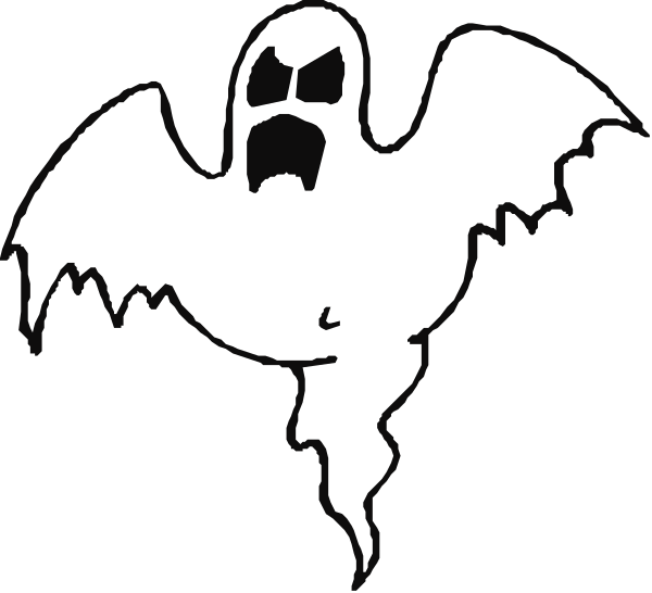 The black and white silhouette of a bat with an open mouth against a dark background.