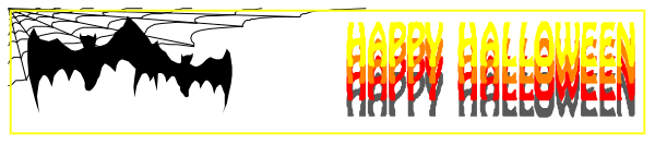 The image shows a greeting card with text that says "Happy Halloween" at top left corner of an orange background. Below this is another line of smaller white font reading "Wish you all happy halloween." In front, there's a small graphic representation resembling the shape and color scheme of a jack-o'-lantern or pumpkin with eyes carved into it on its right side. The overall style appears to be digital art imitating traditional Halloween decorations.