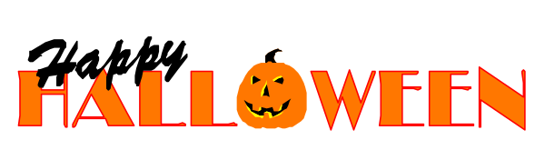 The image shows a Halloween banner with text that reads "HALLOWEEN DAY" on it against an orange background.