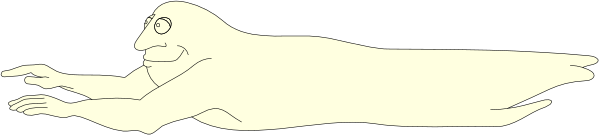 The image shows a cartoon of two dogs swimming together with their bodies partially submerged under water; there is no text present in this small clip-art illustration.