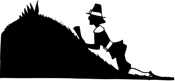 The image shows a black silhouette of an object with multiple parts that resemble various shapes like circles and rectangles against a grey background.