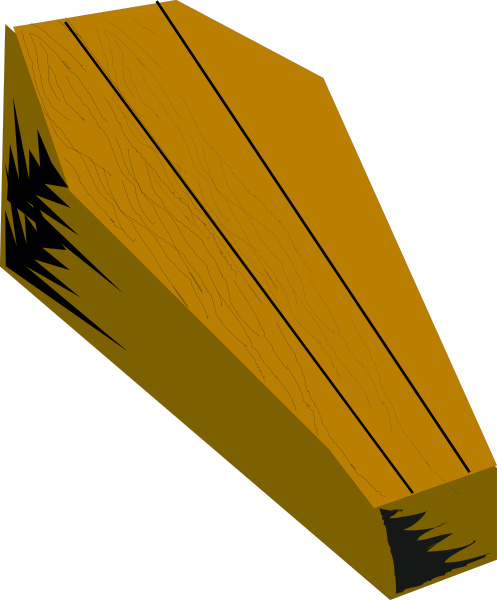 The image shows a simple illustration of an open wooden box with visible grain patterns on its sides against a black background.