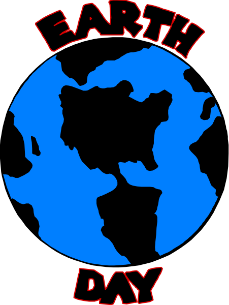 The image features a graphic of Earth with "Earth Day" written on it at the bottom center.