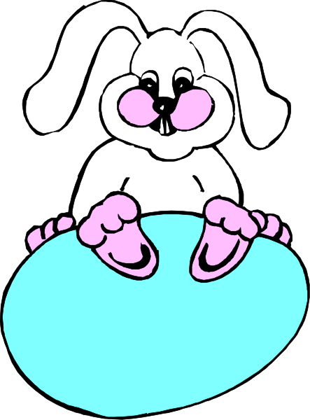 The image shows a cartoon character sitting on an egg with its hands clasped together over it's lap.