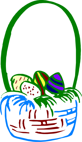 The image shows a cartoon of an oval mirror with a basket containing various fruits placed on top of it inside the reflection.