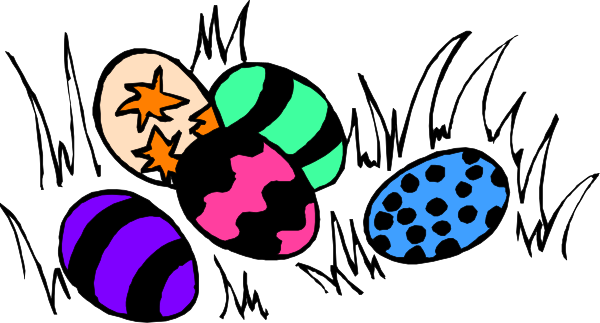 The image shows a colorful cartoon of various shapes that resemble stars with different patterns on them against a black background; there is no text present in this clip-art image.