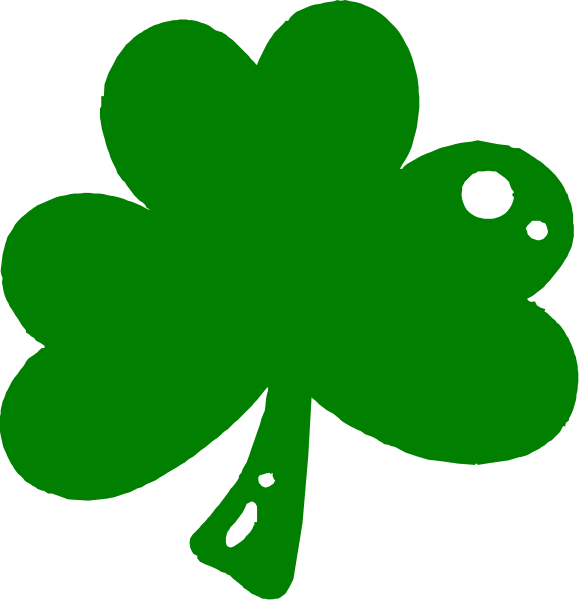 The image shows two clover shapes with a white background; there's no text present within this clip-art graphic.