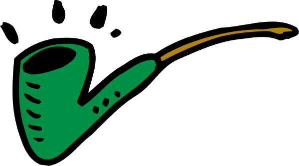 The image shows a green pipe with smoke coming out of it on top right corner against black background.