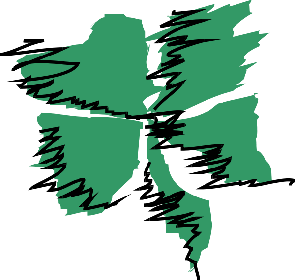 The image shows a stylized maple leaf with its veins highlighted by white lines against a black background.