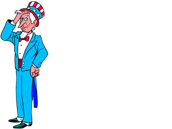 The cartoon shows a man dressed as Uncle Sam pointing to his left with an expression of surprise on his face while standing in front of another figure who is also wearing a suit but has no head; both figures appear against a black background, and there's text that reads "WASH YOUR HANDS" at the bottom.