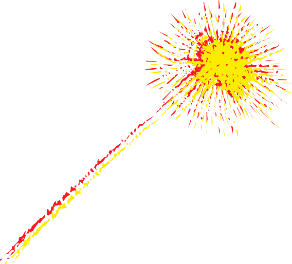 The image shows a pixelated explosion with bright white dots against a dark background on what appears to be an animated gif of fireworks in flight at nighttime.