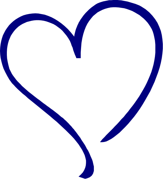 The image shows a blue heart with two lines forming it against a black background.
