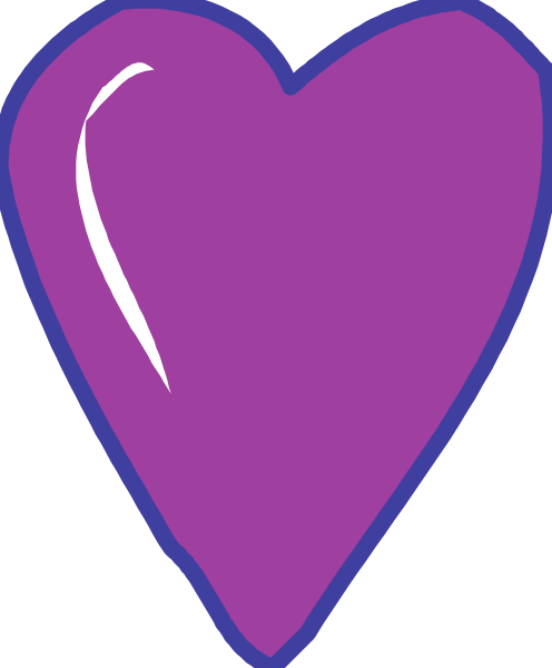 The image shows a purple heart with an arrow pointing to it from above.