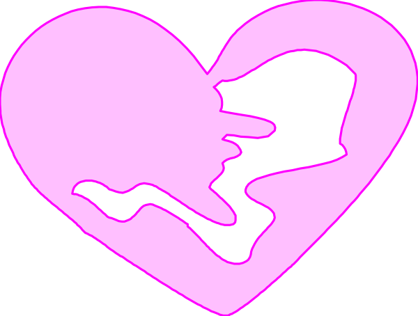The image shows two pink hearts with a white outline of an ice cream cone between them on top of each other against a grey background.