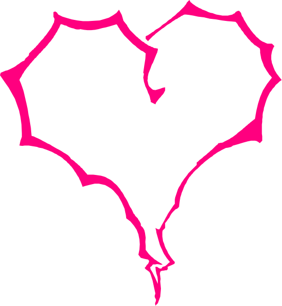 The image shows a black silhouette of an open heart with red outlines on it against a white background to its left side.