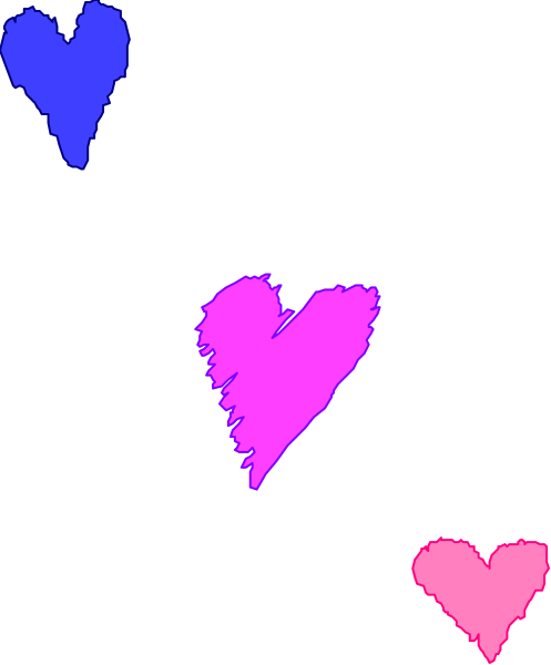 The image shows a black background with pink hearts scattered across it at various positions; there is no text present within this small clip-art image.