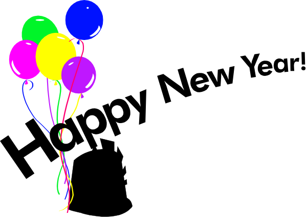 The image shows a bunch of colorful balloons tied together with ribbons against a dark background.