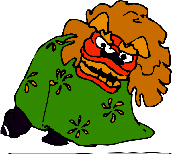 The cartoon shows a character with an exaggeratedly large head wearing sunglasses lying on its stomach under what appears to be a blanket in front of a dark background.
