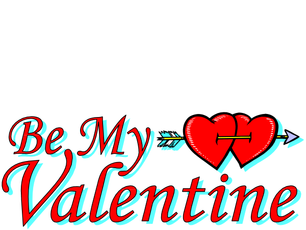 The image shows a digital graphic with text that reads "Valentine's Day" at the top right corner of an otherwise black background. Below this title is another line of red-colored text in cursive font, which says "Be my Valentine." In between these two lines of text are three hearts: one large heart on each side and a smaller heart centered below them all. The overall style appears to be digital art with a romantic theme for the occasion depicted by the image's title and content.