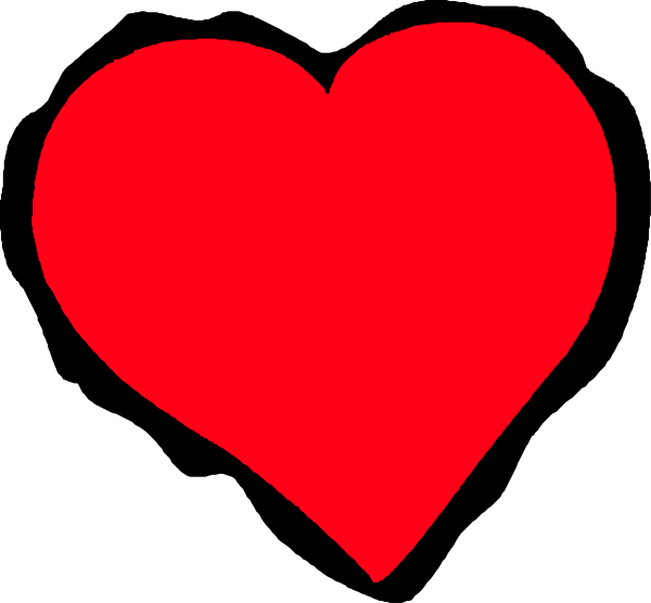 The image shows a red heart symbol on a black background with no additional details visible within it.