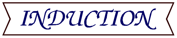The image shows a banner with text that reads "Induction" on it against an indistinct background.