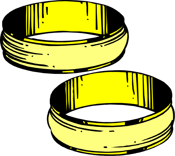 The black and white illustration shows three circular shapes that resemble donuts with a hole at their center on top of each other against a dark background.
