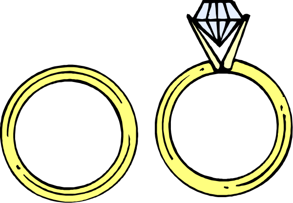 The image shows three rings with a diamond on top of each ring stacked vertically against a black background.