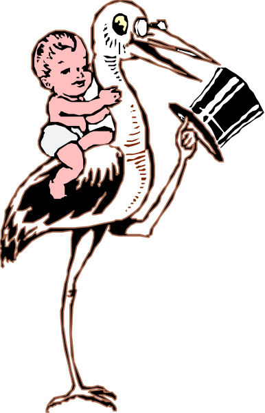 The image shows a cartoon of an adult bird with its young riding on top, set against a black background.