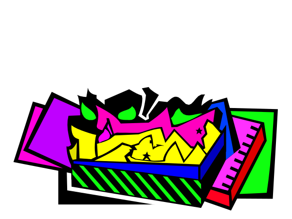The image shows a colorful abstract design with geometric shapes that resemble an electronic device on top of what appears to be a stylized representation of a person's head below it.