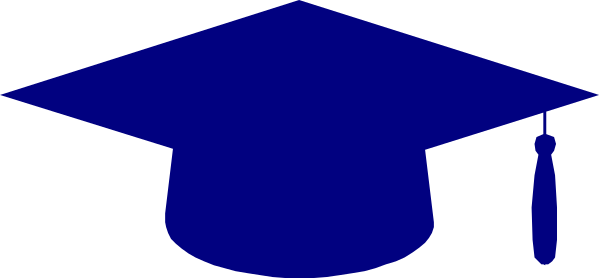 The image shows a stylized graphic of an open book with pages that resemble graduation caps on top; there is no text present in this clip-art illustration.