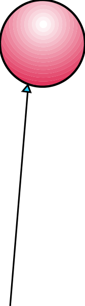 The image shows a pink balloon with two smaller balls next to it on what appears to be a gray background.